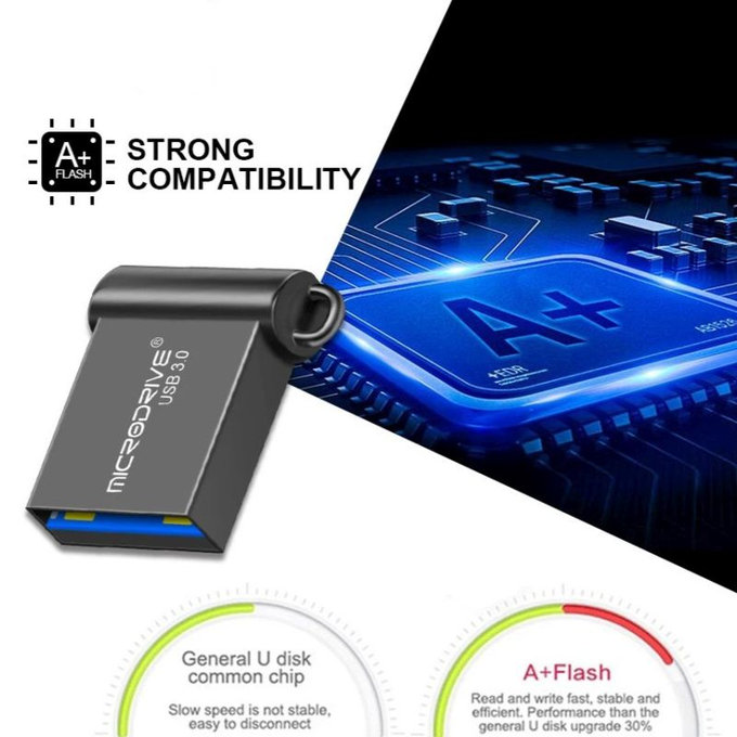 Fém USB pendrive 64 GB, USB 3.0, ezüst