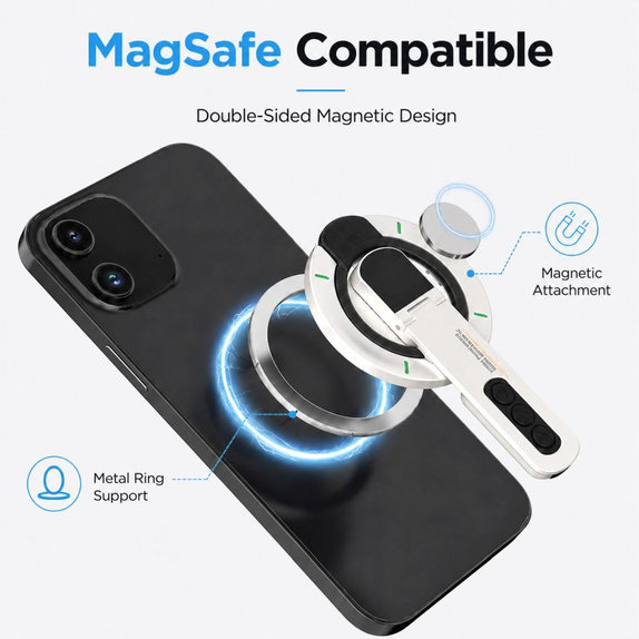 Mágneses telefontartó állvánnyal, MagSafe-kompatibilis, fekete