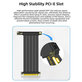 PCIe 4.0 x16 videokártya riser kábel, 20cm, fekete