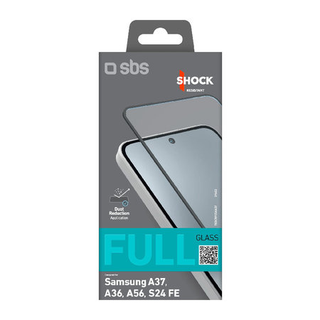 SBS - Edzett Üveg Full Cover - Samsung Galaxy A37, A36, A56, S24 FE, fekete