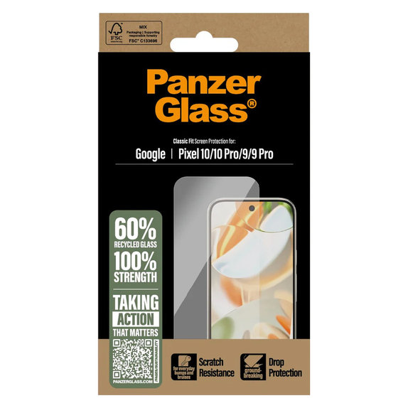 Edzett üveg Google Pixel 10/10 Pro/9/9 Pro készülékhez, Átlátszó, PanzerGlass