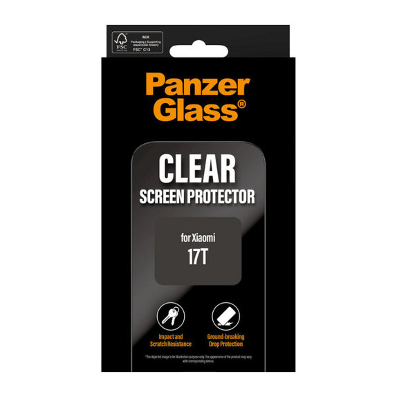 Edzett üveg UWF Xiaomi 17T készülékhez, Fekete, PanzerGlass