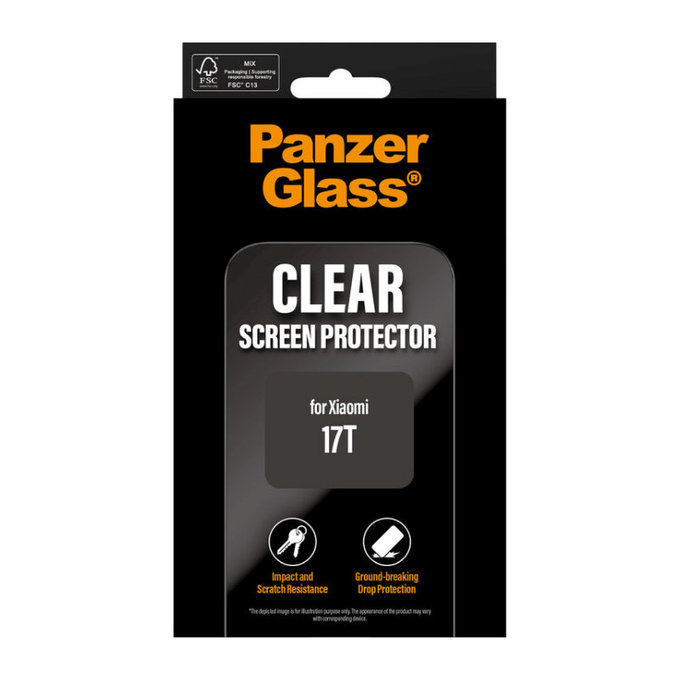 Edzett üveg UWF Xiaomi 17T készülékhez, Fekete, PanzerGlass