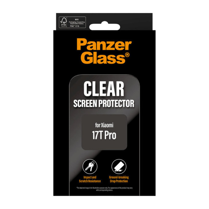 Edzett üveg UWF Xiaomi 17T Pro készülékhez, Fekete, PanzerGlass