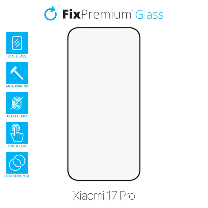 FixPremium FullCover Glass - Edzett üveg - Xiaomi 17 Pro