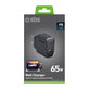 Utazási adapter USB-A/USB-C, GaN, 65 W PD, fekete, SBS