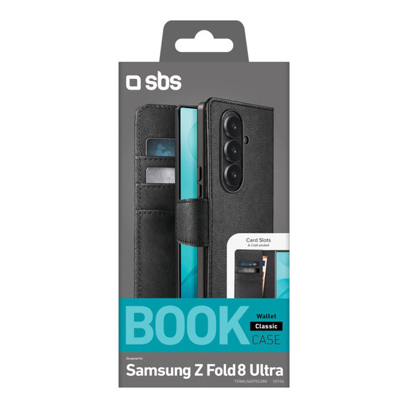 Tok Wallet Stand Samsung Galaxy Z Fold8 Ultra készülékhez, Fekete, SBS