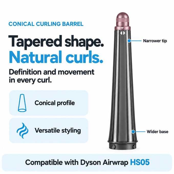 Kúpos göndörítő henger Dyson Airwrap HS05 készülékhez, Ceramic Pink / Rose Gold