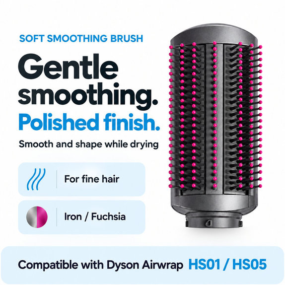 Puha simító kefe Dyson Airwrap HS01, HS05 készülékhez, Iron / Fuchsia