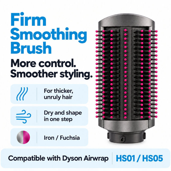 Kemény simító kefe Dyson Airwrap HS01, HS05 készülékhez, Iron / Fuchsia