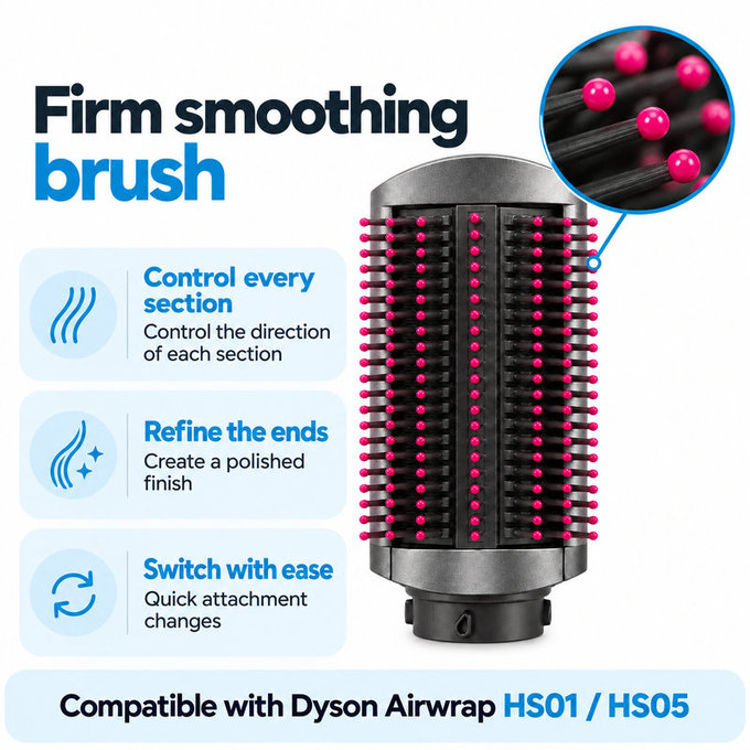 Kemény simító kefe Dyson Airwrap HS01, HS05 készülékhez, Iron / Fuchsia