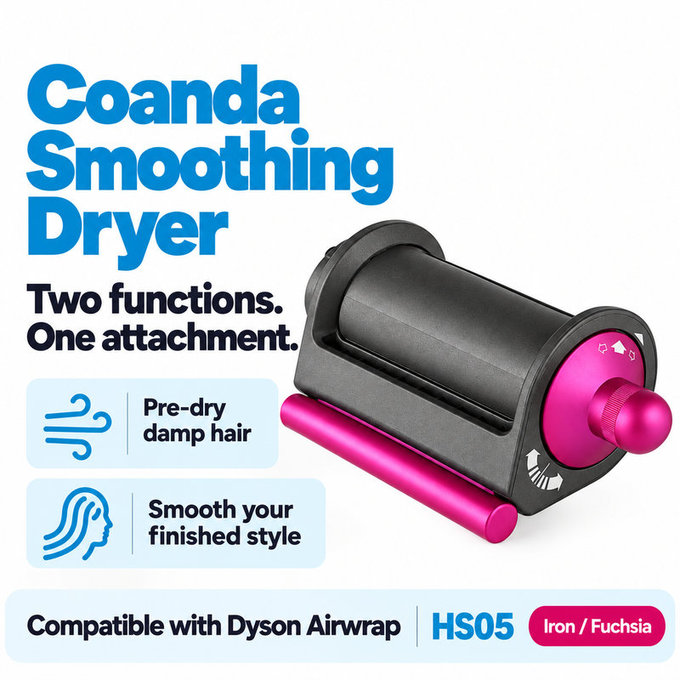 Coanda simító és szárító fej Dyson Airwrap HS05 készülékhez, Iron / Fuchsia