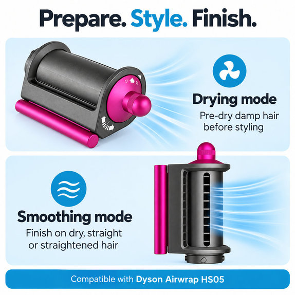 Coanda simító és szárító fej Dyson Airwrap HS05 készülékhez, Iron / Fuchsia