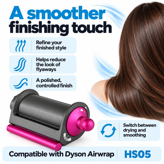 Coanda simító és szárító fej Dyson Airwrap HS05 készülékhez, Iron / Fuchsia