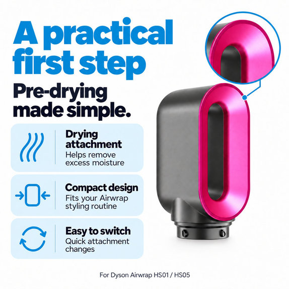 Gyorsszárító fej Dyson Airwrap HS01, HS05 készülékhez, Iron / Fuchsia