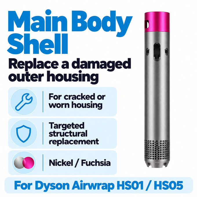 Főegység burkolata Dyson Airwrap HS01, HS05 készülékhez, Nickel / Fuchsia