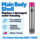 Főegység burkolata Dyson Airwrap HS01, HS05 készülékhez, Nickel / Fuchsia