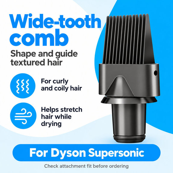 Széles fogú fésű Dyson Supersonic HD01, HD03, HD07, HD15, HD16 készülékhez