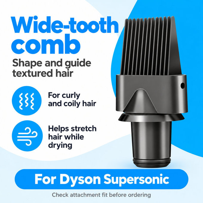 Széles fogú fésű Dyson Supersonic HD01, HD03, HD07, HD15, HD16 készülékhez