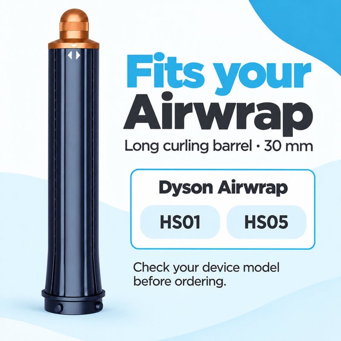 Hosszú göndörítő henger Dyson Airwrap HS01, HS05 készülékhez, 30 mm, Prussian Blue / Rich Copper