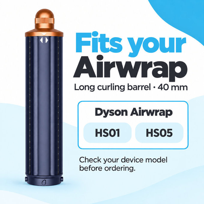 Hosszú göndörítő henger Dyson Airwrap HS01, HS05 készülékhez, 40 mm, Prussian Blue / Rich Copper