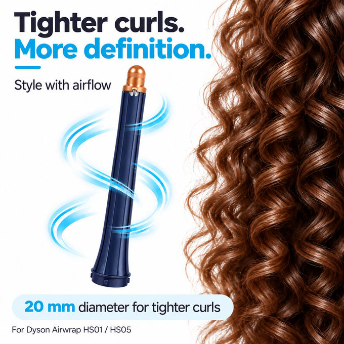 Hosszú göndörítő henger Dyson Airwrap HS01, HS05 készülékhez, 20 mm, Prussian Blue / Rich Copper