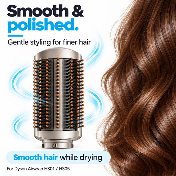 Puha simító kefe Dyson Airwrap HS01, HS05 készülékhez, Nickel / Copper