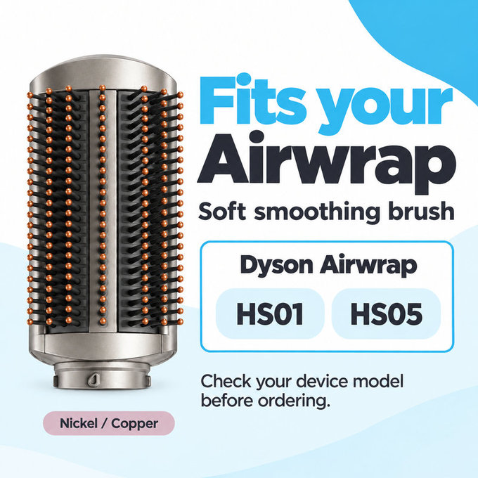 Puha simító kefe Dyson Airwrap HS01, HS05 készülékhez, Nickel / Copper