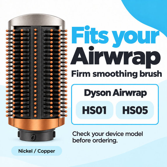 Kemény simító kefe Dyson Airwrap HS01, HS05 készülékhez, Nickel / Copper
