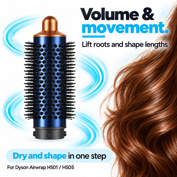 Közepes kerek volumennövelő kefe Dyson Airwrap HS01, HS05 készülékhez, Prussian Blue / Rich Copper