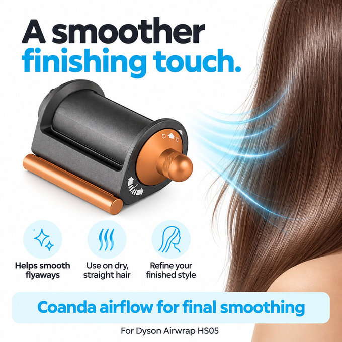 Coanda simító és szárító fej Dyson Airwrap HS05 készülékhez, Nickel / Copper