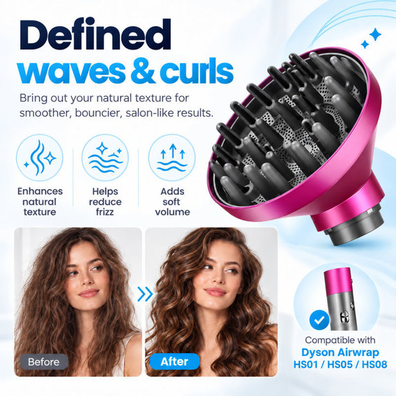 Wave + Curl diffúzor Dyson Airwrap HS05 készülékhez, Fuchsia