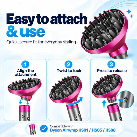 Wave + Curl diffúzor Dyson Airwrap HS05 készülékhez, Fuchsia