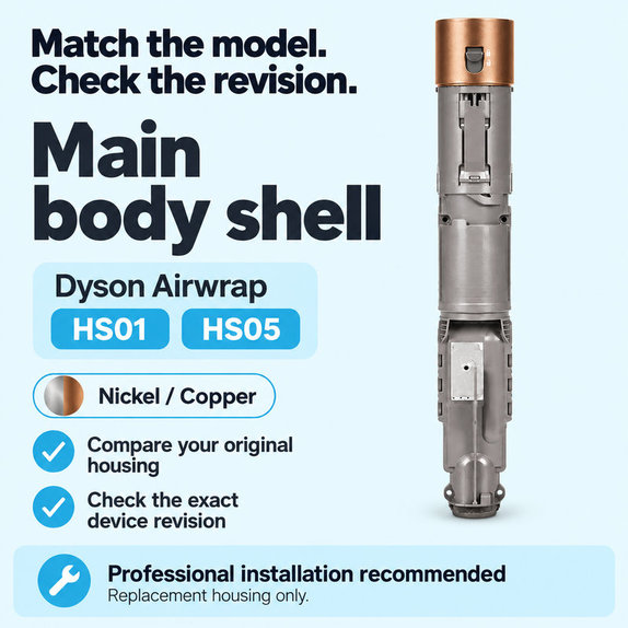 Főegység burkolata Dyson Airwrap HS01, HS05 készülékhez, Nickel / Copper