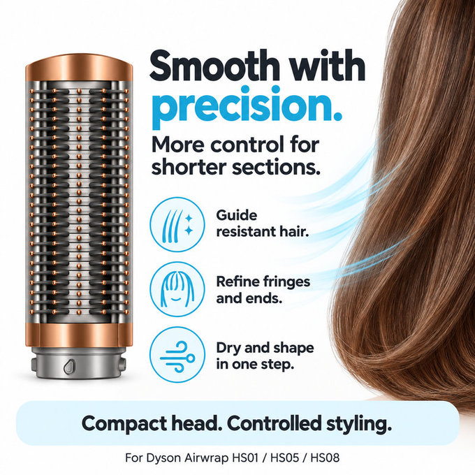 Kis kemény simító kefe Dyson Airwrap HS01, HS05, HS08 készülékhez, Nickel / Copper