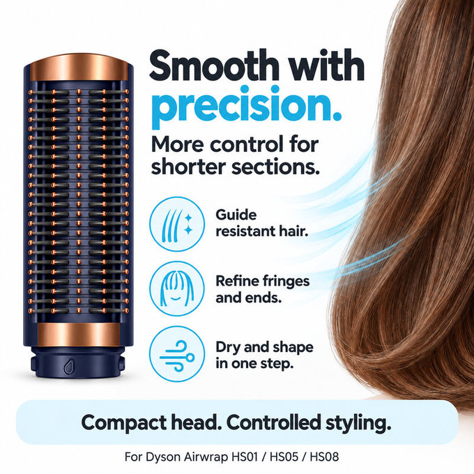 Kis kemény simító kefe Dyson Airwrap HS01, HS05, HS08 készülékhez, Prussian Blue / Rich Copper