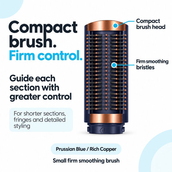 Kis kemény simító kefe Dyson Airwrap HS01, HS05, HS08 készülékhez, Prussian Blue / Rich Copper