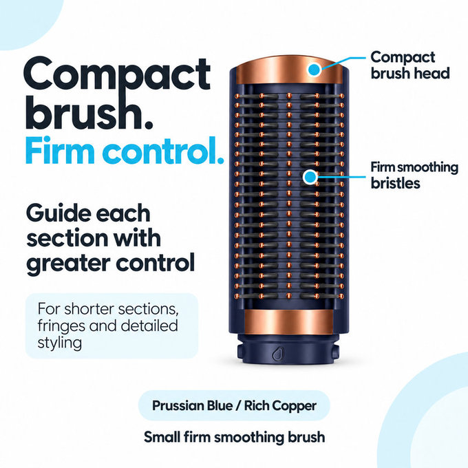 Kis kemény simító kefe Dyson Airwrap HS01, HS05, HS08 készülékhez, Prussian Blue / Rich Copper