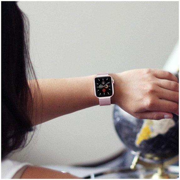Szíj Milaneseband Apple Watch 8 / 9 / 10 / 11 / SE (40 / 41 / 42 mm), Rose Gold, Tech-Protect