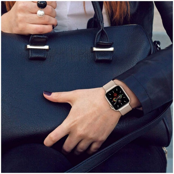 Szíj Milaneseband Apple Watch 8 / 9 / 10 / 11 / SE (40 / 41 / 42 mm), Rose Gold, Tech-Protect