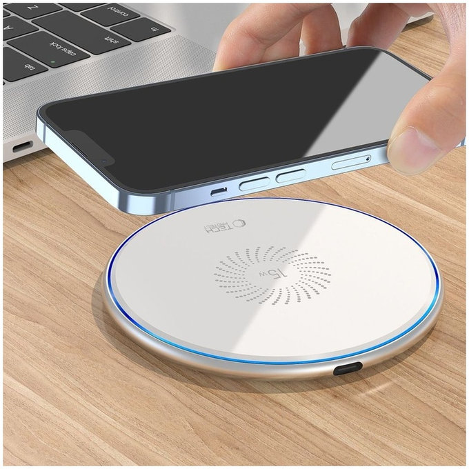 Vezeték nélküli töltő QI15W-C1 15W, fehér, Tech-Protect