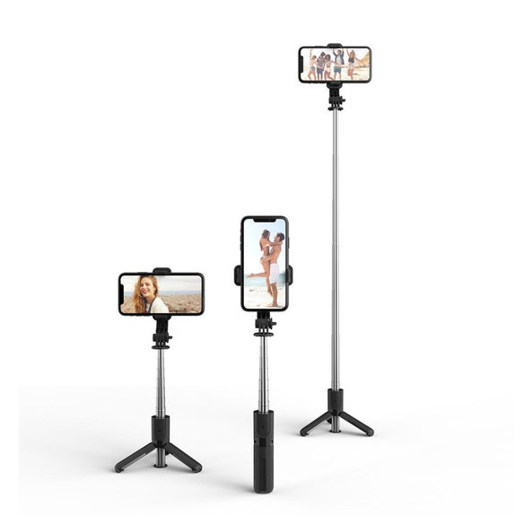 Selfie bot állvánnyal L02S, fekete, Tech-Protect