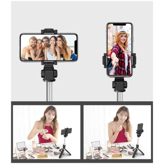 Selfie bot állvánnyal L02S, fekete, Tech-Protect