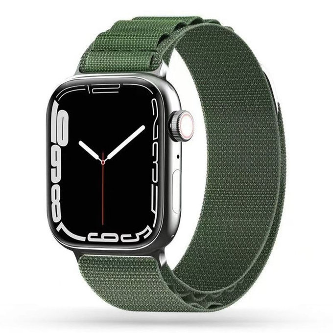 Szíj Nylon Pro Apple Watch 8 / 9 / 10 / 11 / SE / Ultra (44 / 45 / 46 / 49 mm), Military Green, Tech-Protect