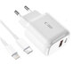 Hálózati töltő C20W 2-PORT PD 20W / QC3.0 + Lightning Cable, fehér, Tech-Protect
