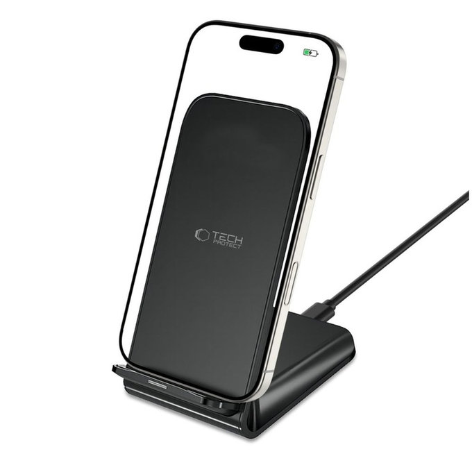 Vezeték nélküli töltő QI15W-S2 15W, fekete, Tech-Protect