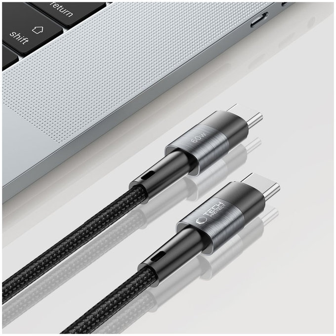 Kábel Ultraboost USB-C Cable PD 60W / 3A 25CM, szürke, Tech-Protect