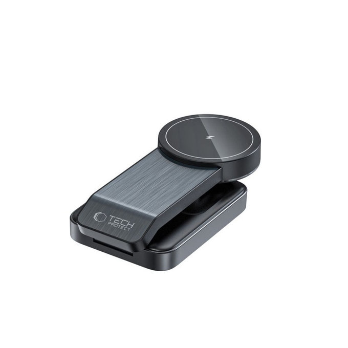 Vezeték nélküli töltő QI15W-A28 3IN1 Magnetic MagSafe, fekete, Tech-Protect