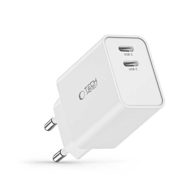 Hálózati töltő C35W 2-PORT PD 35W, fehér, Tech-Protect