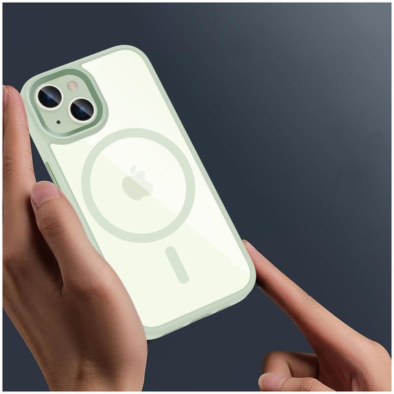 Tok MagMat MagSafe iPhone 15, zöld/átlátszó, Tech-Protect